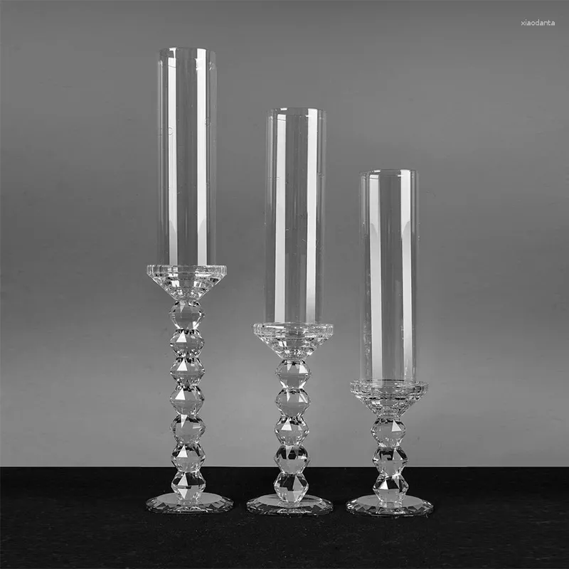 Bougeoirs 2 ensembles 6 pièces porte-tête unique mariage pour décoration de table centrale en verre