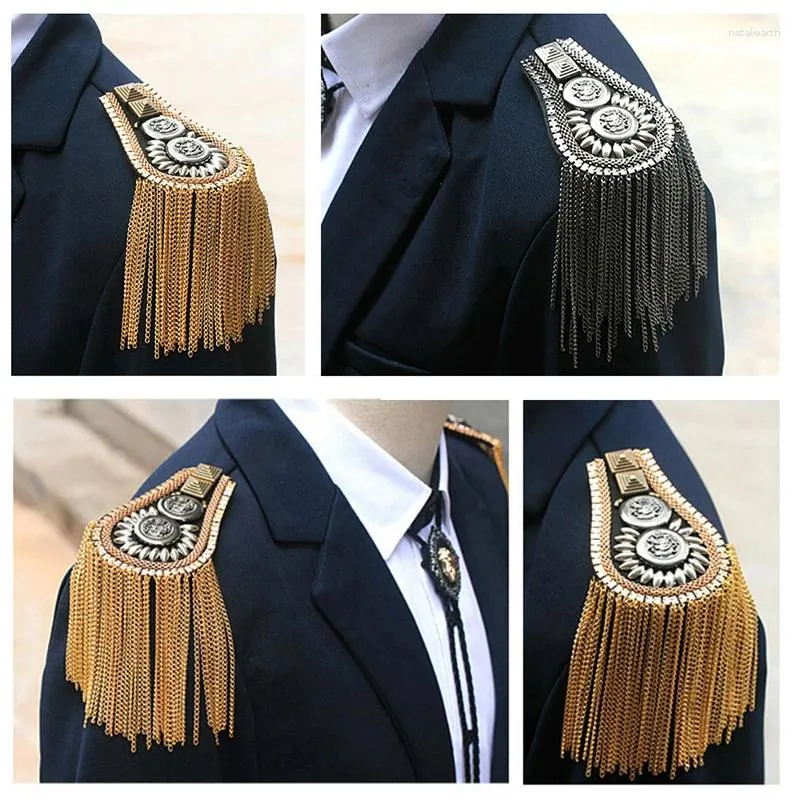 Brooches Tassel Chain Shoulder Board Badges Epaulet Epaulette Military Pin On Brooch