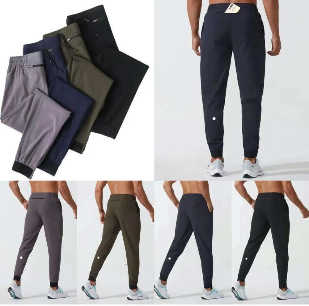 Lu Womens ll Men's Jogger Long Pants Sport Yoga Outfit snabb torrt dragkammar Gymfickor Sweatpants Byxor Mens Casual Elastic Midje Fitness356