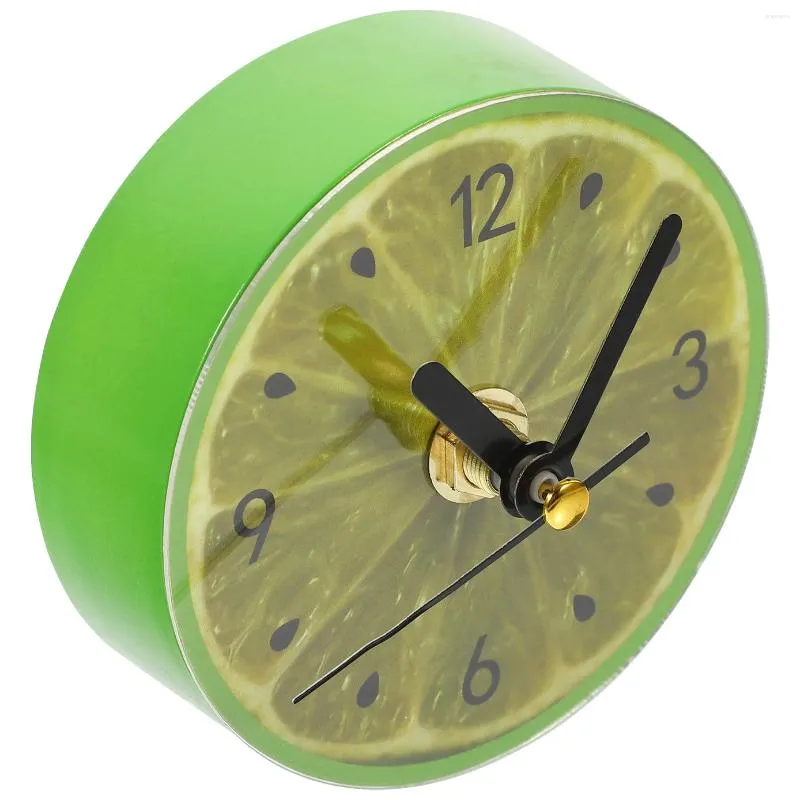 Relojes de pared para nevera, reloj magnético redondo con diseño de fruta de dibujos animados, colgante para refrigerador, pizarra blanca, armario magnético para el hogar y la Oficina