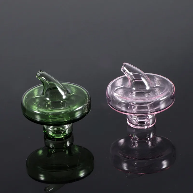 UFO Glass Carb Cap Chapéu Estilo Cúpula Acessórios para Fumar Tops Coloridos Com Buraco de Ar OD 35mm Para Quartz Banger Nails Dab Oil Rigs Bongs