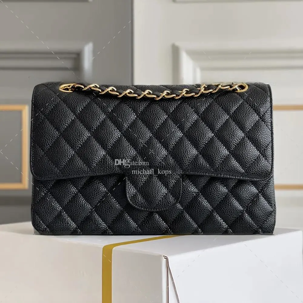 10A TOP Designer Handbag 25CM Caviar Flap Bag Luxury Bag Designer Women Bag High Quality Shoulder Bag Designer Crossbody Bag 10A Mirror Quality Chain Bag With Box