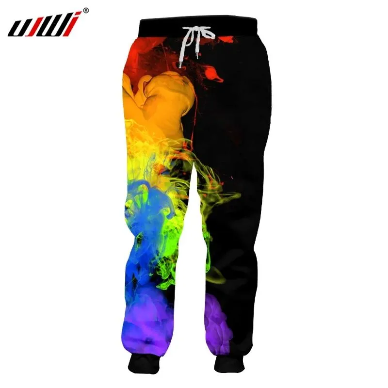 Pantolon ujwi 3d joggers pantolon erkek/kadın serin ter pantolon moda baskı sanat renkli boya eşofmanları sonbahar sonbahar kış pantolon