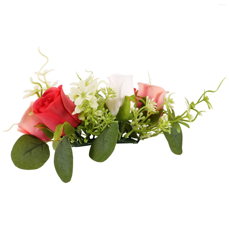 Decorações de jardim Decoração de folhas artificiais Garland Grinaldas Anéis de casamento Flor de seda Peças centrais para mesas