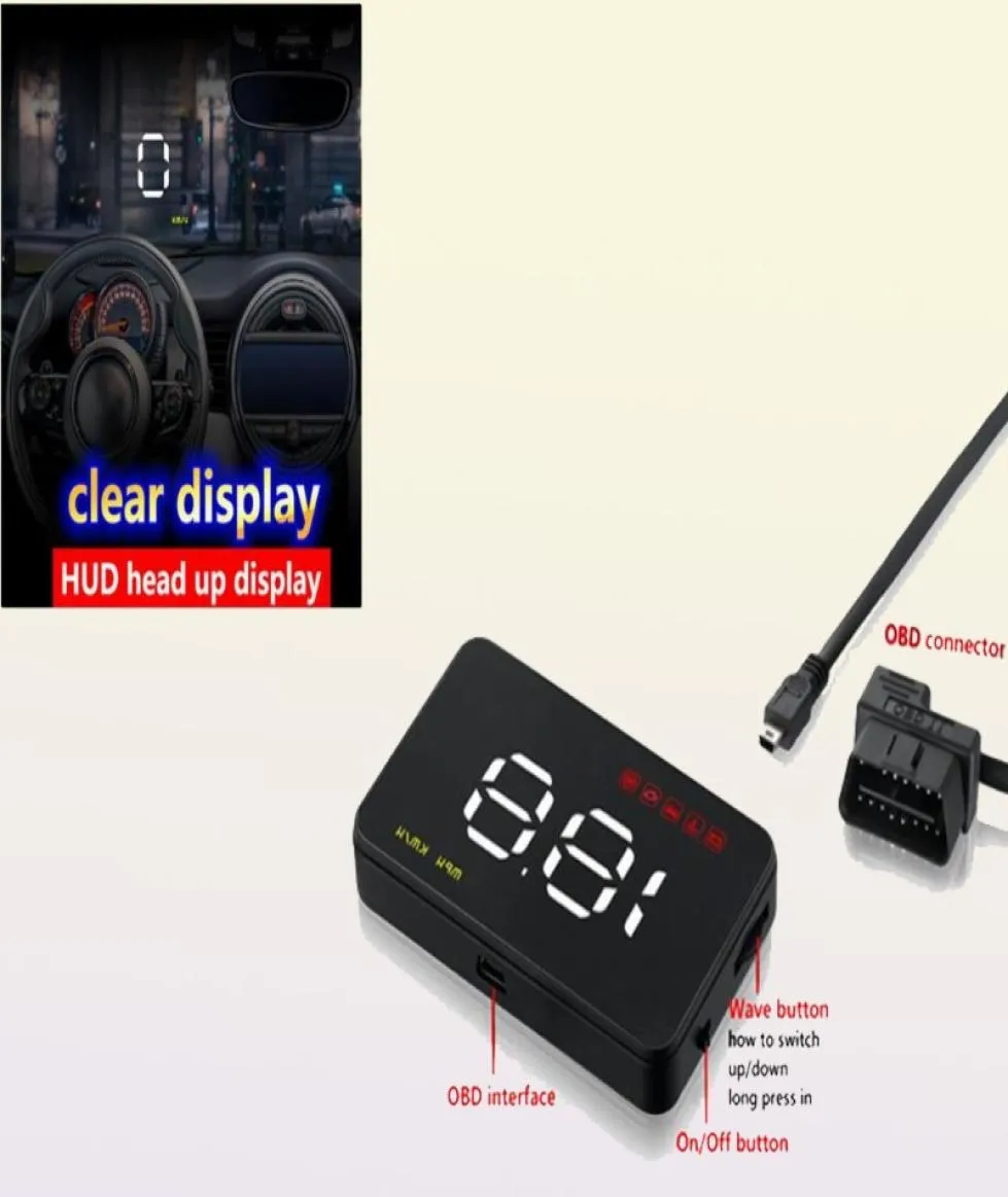 A1000 Araba Hud Kafa Ekranı OBD 2 II II OBD Aşırı Hızlı Uyarı Sistemi Ön Cam Projektör Otomatik Elektronik Voltaj Alarmı9962418