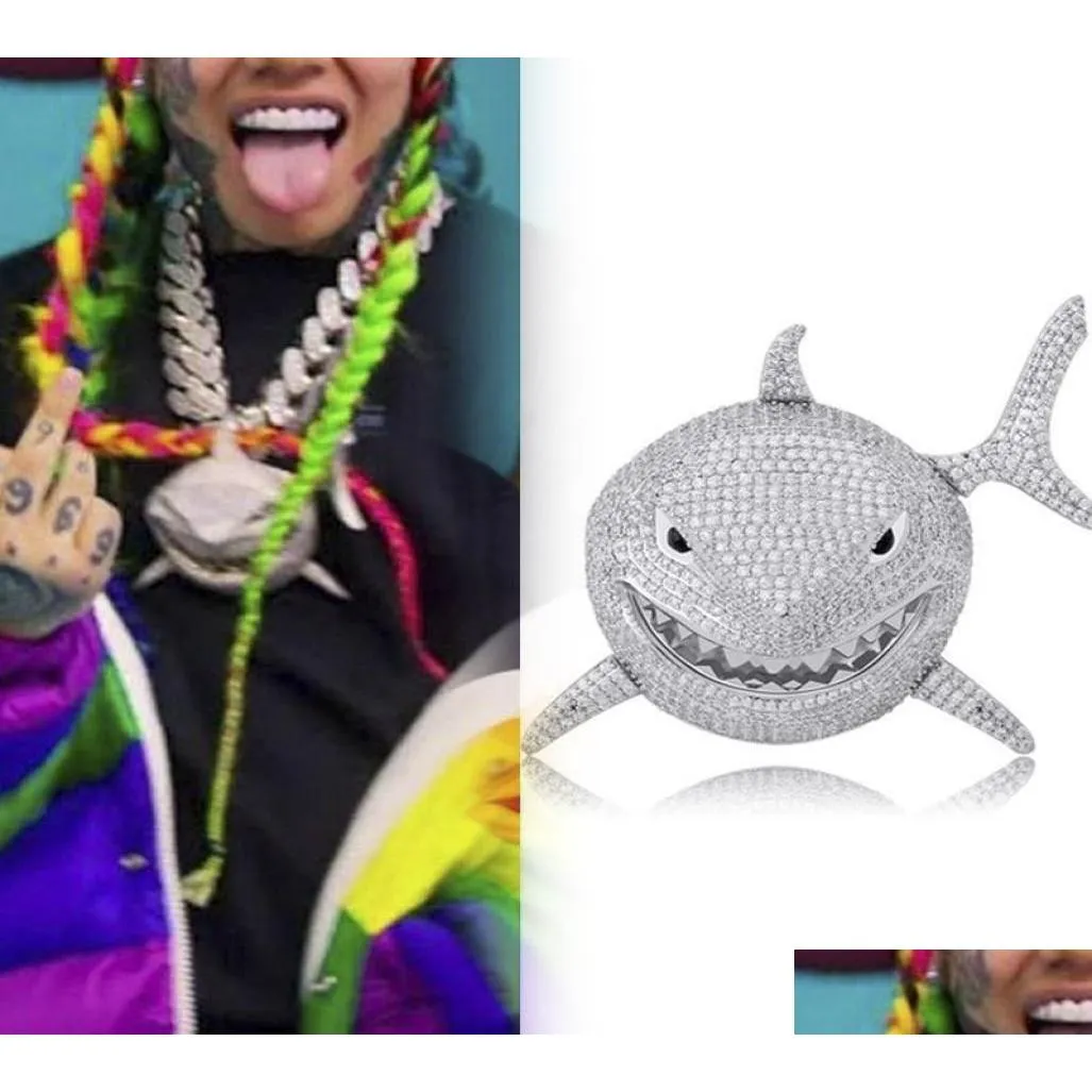 Kedjor hiphop -rappare liten storlek 6ix9ine hajhänge halsband 18k guldpläterad herr smycken gåva6585667 droppleverans halsband pend dhyw0