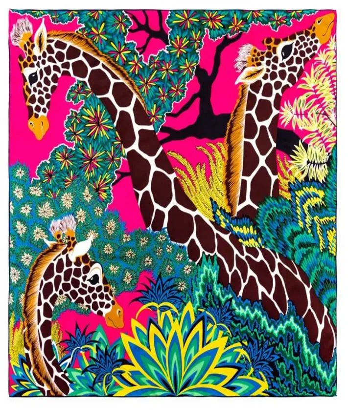355in selva girafa marca cachecol feminino bandana artesanal enrolado sarja seda quadrado luxo foulard cabeça cachecóis xale 2201075063685