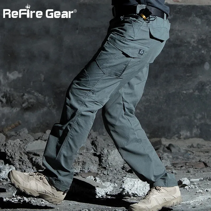 ReFire Gear M3 Водонепроницаемые тактические военные брюки для мужчин SWAT Special Army Combat Pants Multi Pocket Rip-stop Хлопковые брюки 240102