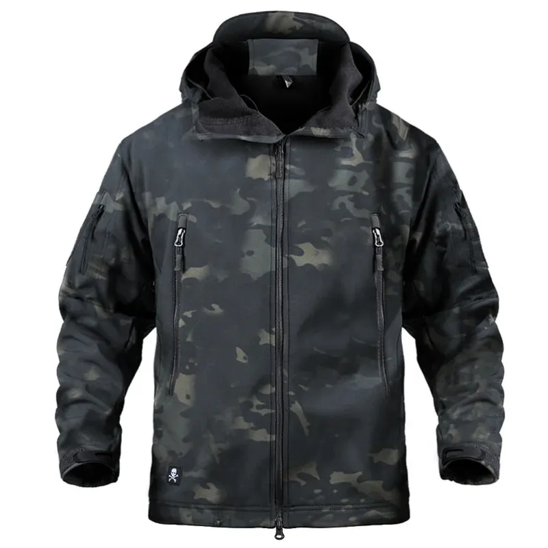 Militär Tactical Winter Jacket Men Army CP Camouflage Airsoft Clothing Waterproof Windbreaker Multicam Fleece Bomber Coat Man 240103