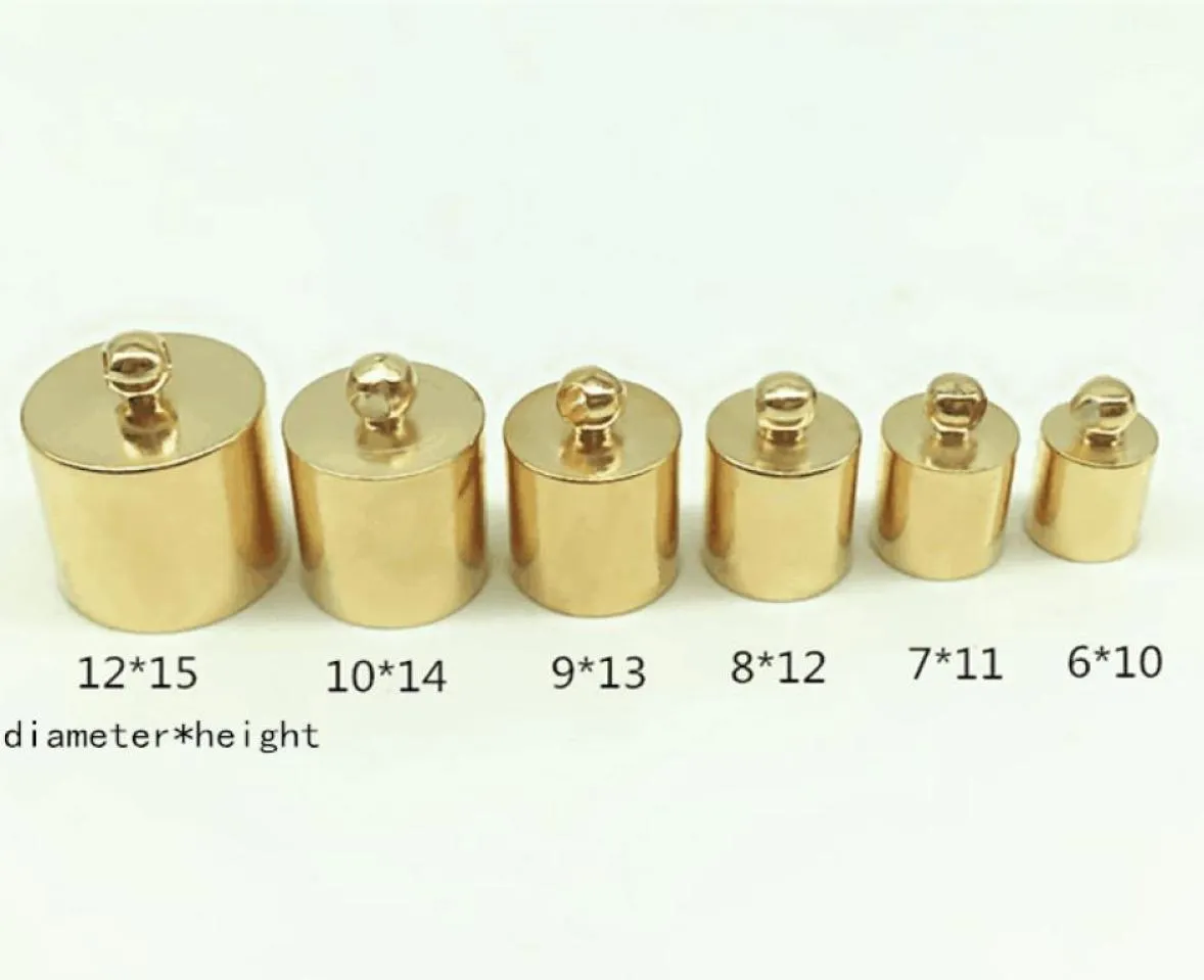 100pcslot 4mm12mm 홀 골드 목걸이 가죽 코드 엔드 캡 술집 크림프 엔드 커넥터 DIY 보석류 결과 사용자 정의 로고 8033393