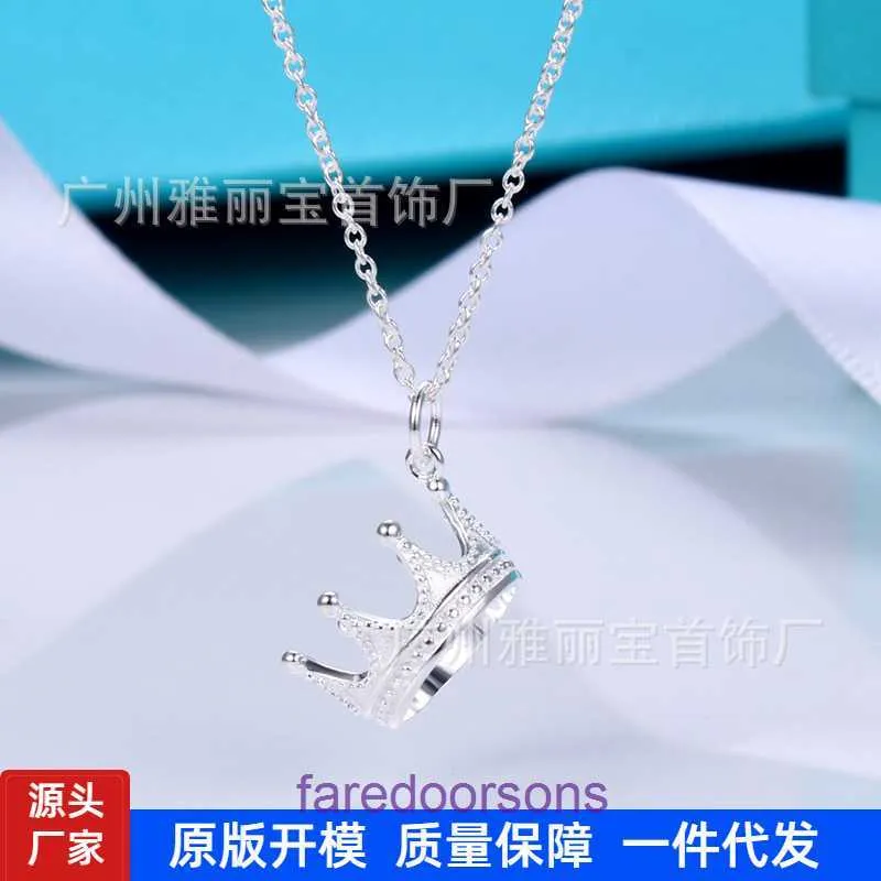 High Quality Tifannissm Stainless Steel Designer Necklace Jewellery T familys same crown necklace female ins simple fashion pendant clavic Have Original Box