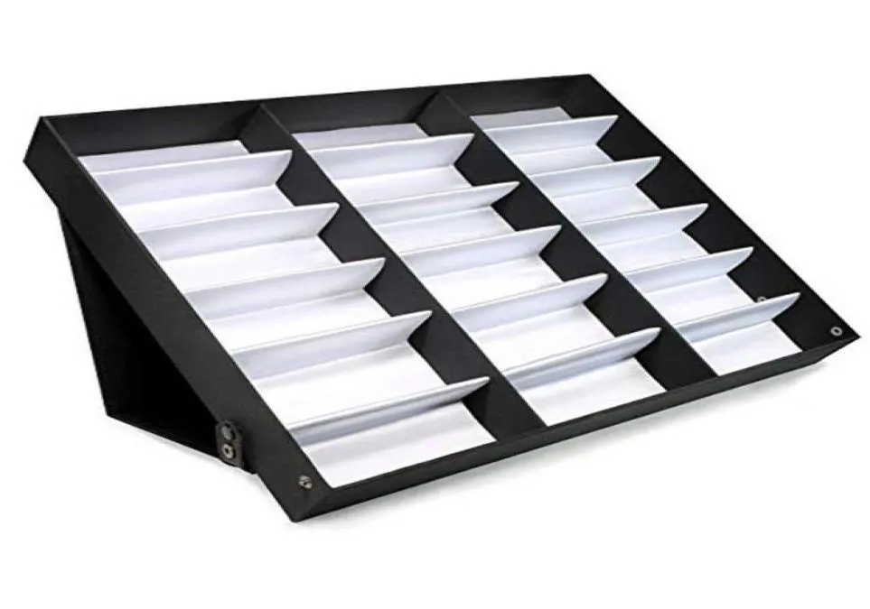 Hoogwaardige 18 stuks zonnebril organizer brillen lade display display opbergdoos stand case brillen organisator verzamelaar T2006296767215