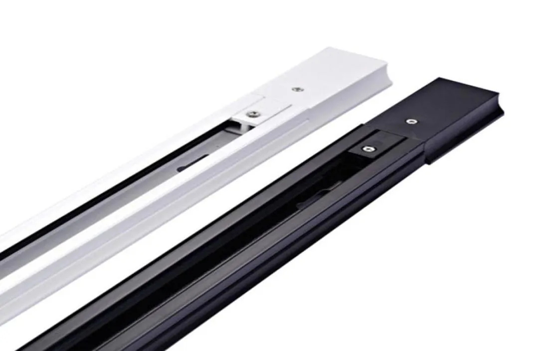 2pcslot LED Track Rail Ray Track Işık Takma Alüminyum 05m 2 Tel Konektör Sistemi Demir Fiks Blackwhite Universal Rails1815360