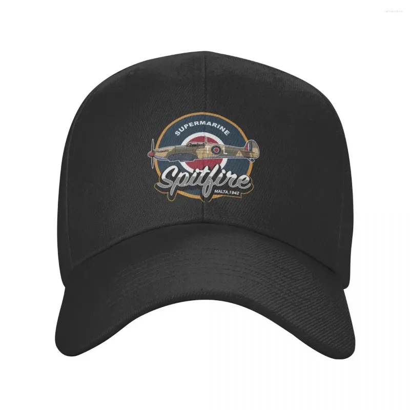 Casquettes de baseball Vintage Supermarine Spitfire Casquette de baseball Adulte Avion de chasse Pilote de guerre Avion réglable Papa Chapeau extérieur Snapback