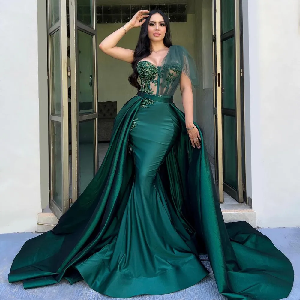 Custom Made Prom Dress Homecoming Dresses With Train ZHUNASHOW Gray Satin  Beaded Mermaid Prom Party Shower Dress Evening Celebrity Pageant Robe Gown  For Wedding Extravagant Dress For Women Elegant Celebrity Style Dress