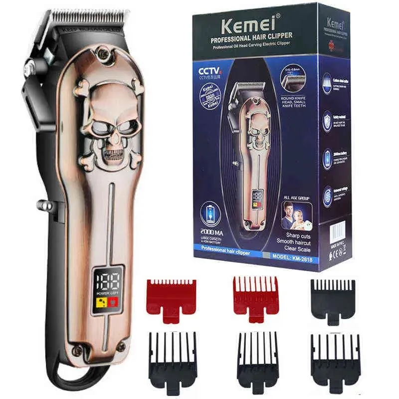 エピレーターオリジナルKemei Barber Machine Professional Hair Trimmer Electric Pro Clipper Lithium Ion Beard Coting 220624