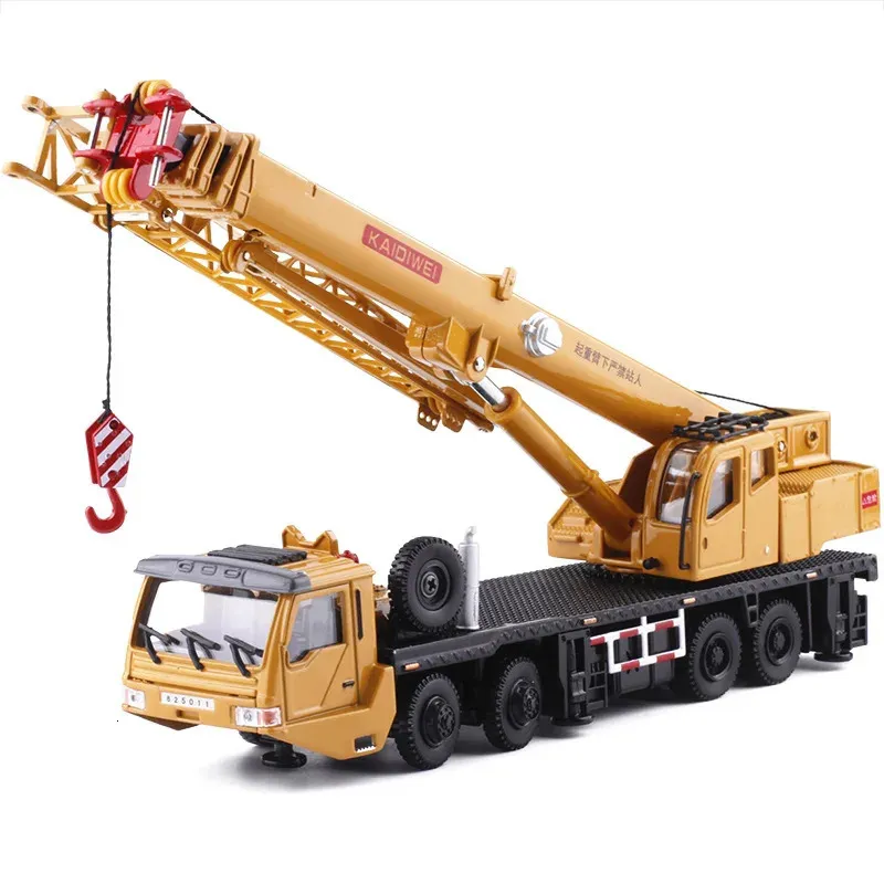 Modello di alta qualità 1 55 gru di grandi dimensioni in lega simulato camion di ingegneria dei metallicollezione e regali squisiti 240103
