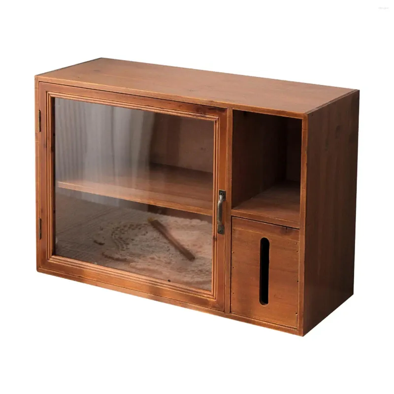 Armário de mesa de armazenamento de cozinha com porta colecionável 2 camadas organizador de copo de café para sala de jantar vaidade banheiro dormitório bancada