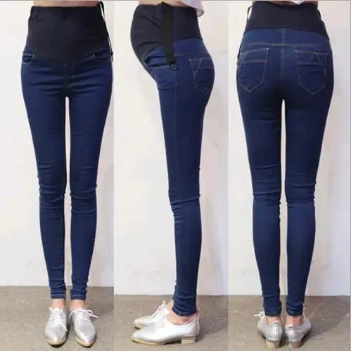 Pantaloni primavera autunno denim jeans premaman pantaloni pancia vestiti per donne incinte vita regolabile matita pantaloni gravidanza usura