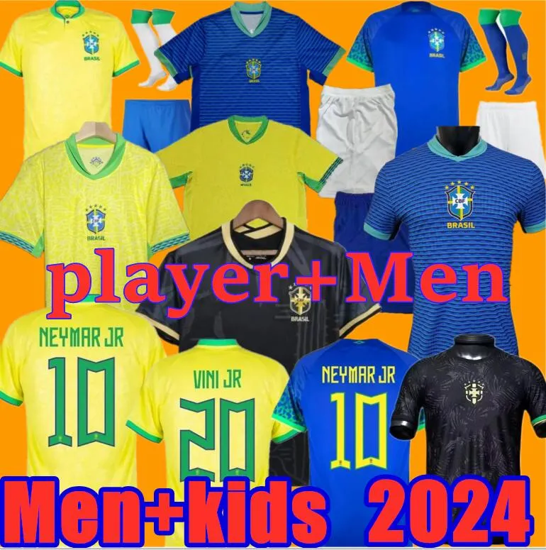 2023 2024 Brasil Jerseys de fútbol Vini Jr L.Paqueta 23 24 P. Coutinho Richarlison Camisa de fútbol T.Sia Bruno G. Pele Casemiro Hombres Mujeres Mujeres Niños Jersey Neymar