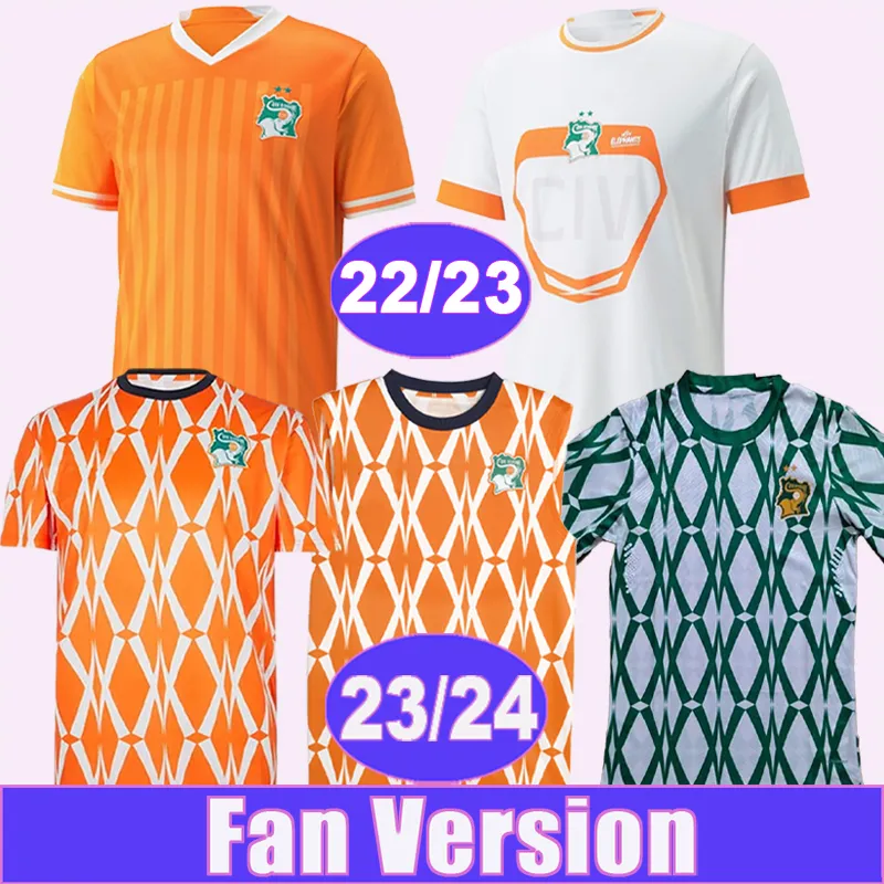 2023 24 Maglia da calcio maschile della squadra nazionale della Costa d'Avorio KESSIE CORNET GRADEL versione culturale arancione e verde bianco 22 23 magliette da calcio per casa