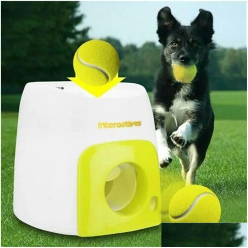 Jouets pour chiens Chews Tennis Ball Thrower Pet Chewing Matic Throw Hine Food Récompense Dents Chew Launcher Jouer Jouet 211111 Drop Livraison Accueil Dhper