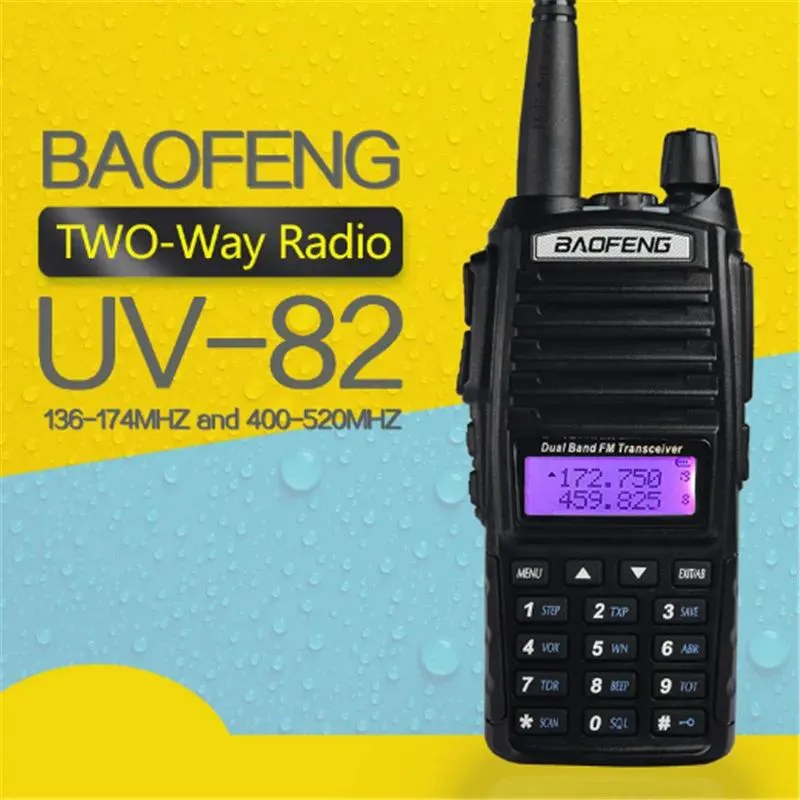 Talkie Baofeng UV82 VHF UHF Dual Band 136174 400520MHz 2ptt 5W Dwupasmowe radio Bezpłatne wysyłkę DHL