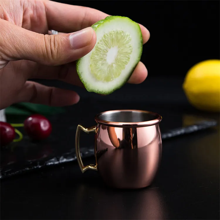 Bar Mini Moscow Mule Tassen Kreative Cocktail Tasse Kleine Kupfer Tassen Edelstahl Shot Becher LT748