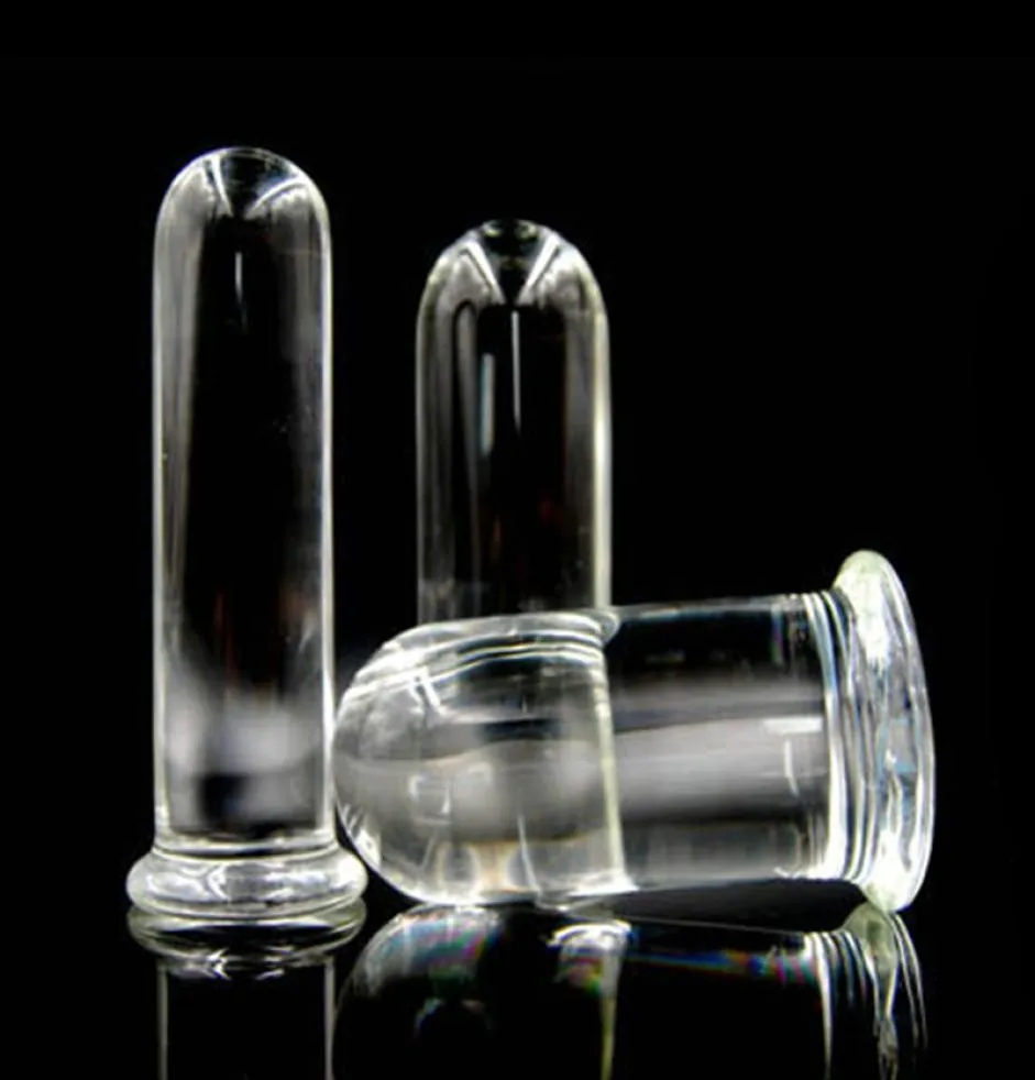 Dildo szklane Cylinder Big Big Big Glassware Penis Crystal Anal Wtyczka Kobiety Sex Toys For Women Got Stymulator Pleasual Różdżka T12973568