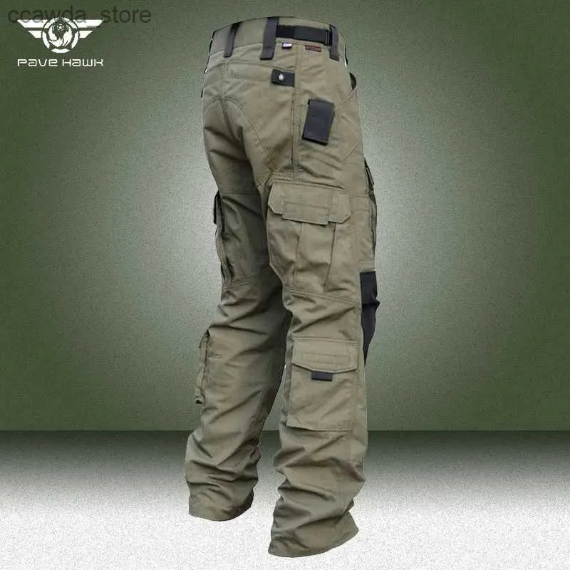 Herrbyxor last taktiska byxor män inkräktare militär multi-pocket swat stridbyxor manliga utomhus slitstoppande hemlighetstjänst pant Q240104