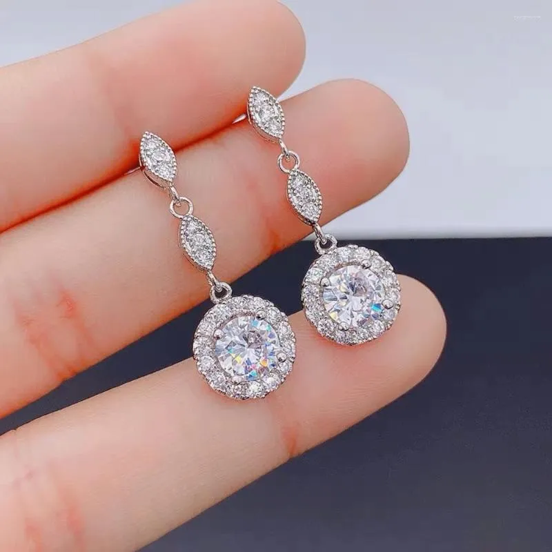 Kolczyki Dangle Canpel Cubic Zircon for Women Crystal ślub ślubny srebrna biżuteria biżuteria biuro dama codzienna moda oświadczenie