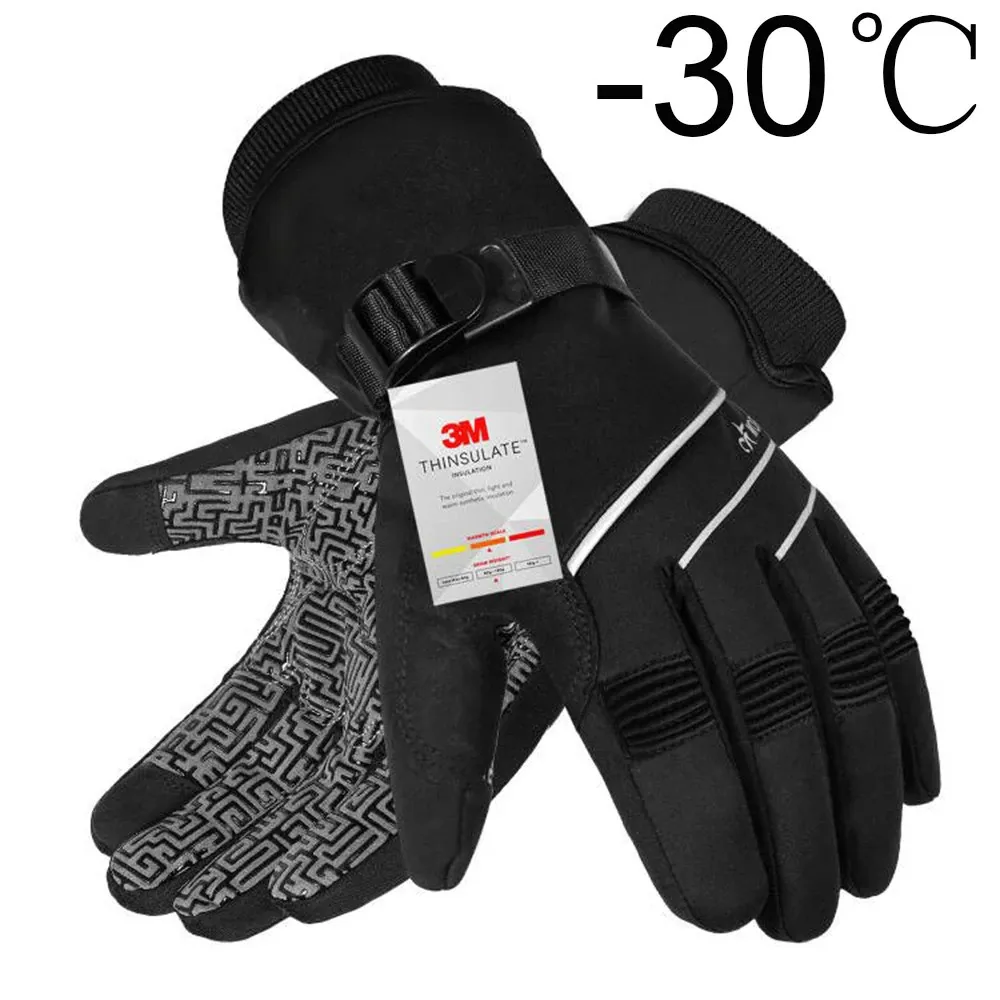 Moreok Winter Ski Gloves 방수 얇은 얇은 얇은 터치 스크린 열 스노우 보드 장갑 오토바이 자전거 자전거 장갑 남성 여성 240102