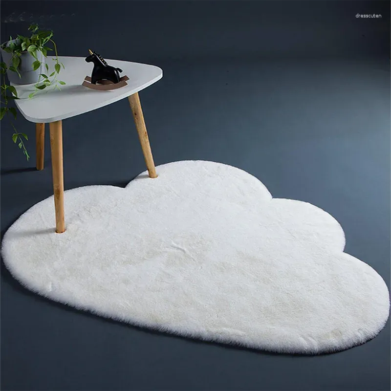 Teppiche Nachahmung haarfrei Cartoon weiße Wolke rutschfest für Wohnzimmer Schlafzimmer Teppich Bodenmatte Nachttisch Plüsch Home Decor