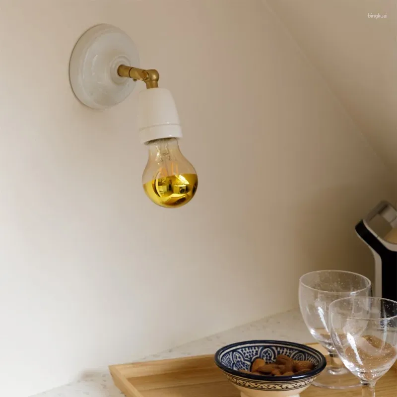 Wall Lamp Vintage 180° Rotatable LED Adjustable Ceramic Light Set For E27 Bulb Bedroom Bedside Study Living Rooms El Lighting