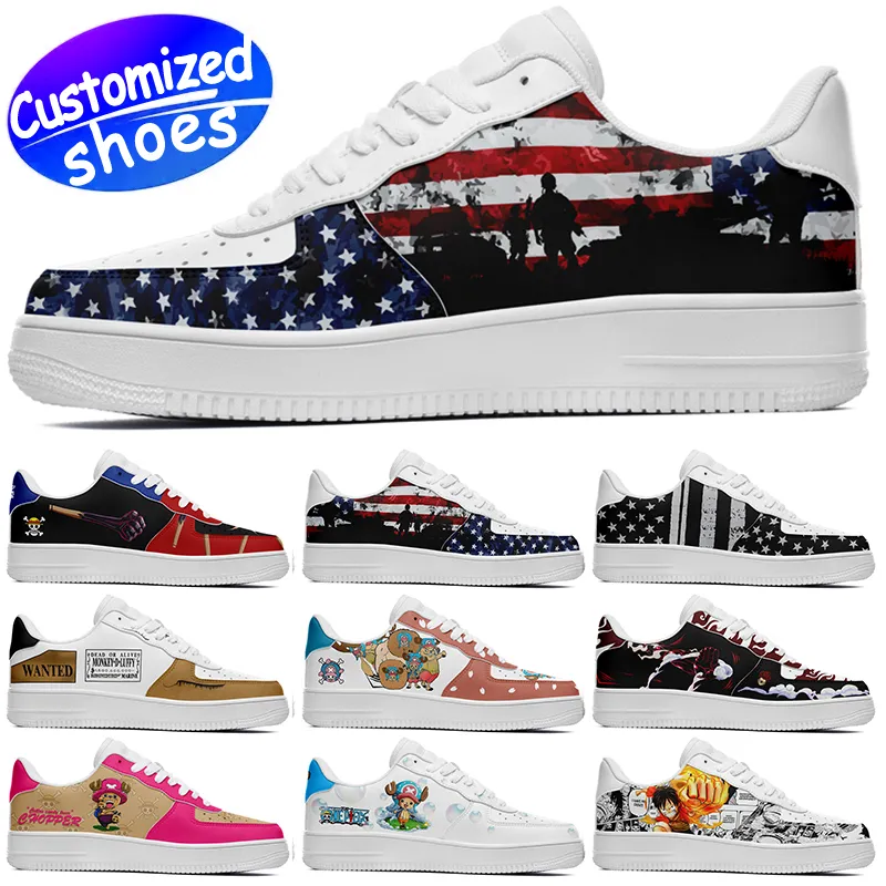 Chaussures personnalisées chaussures de course amateurs d'étoiles chaussures de bricolage chaussures de sport rétro hommes femmes chaussures baskets d'extérieur le Old Glory rouge grande taille eur 25-48