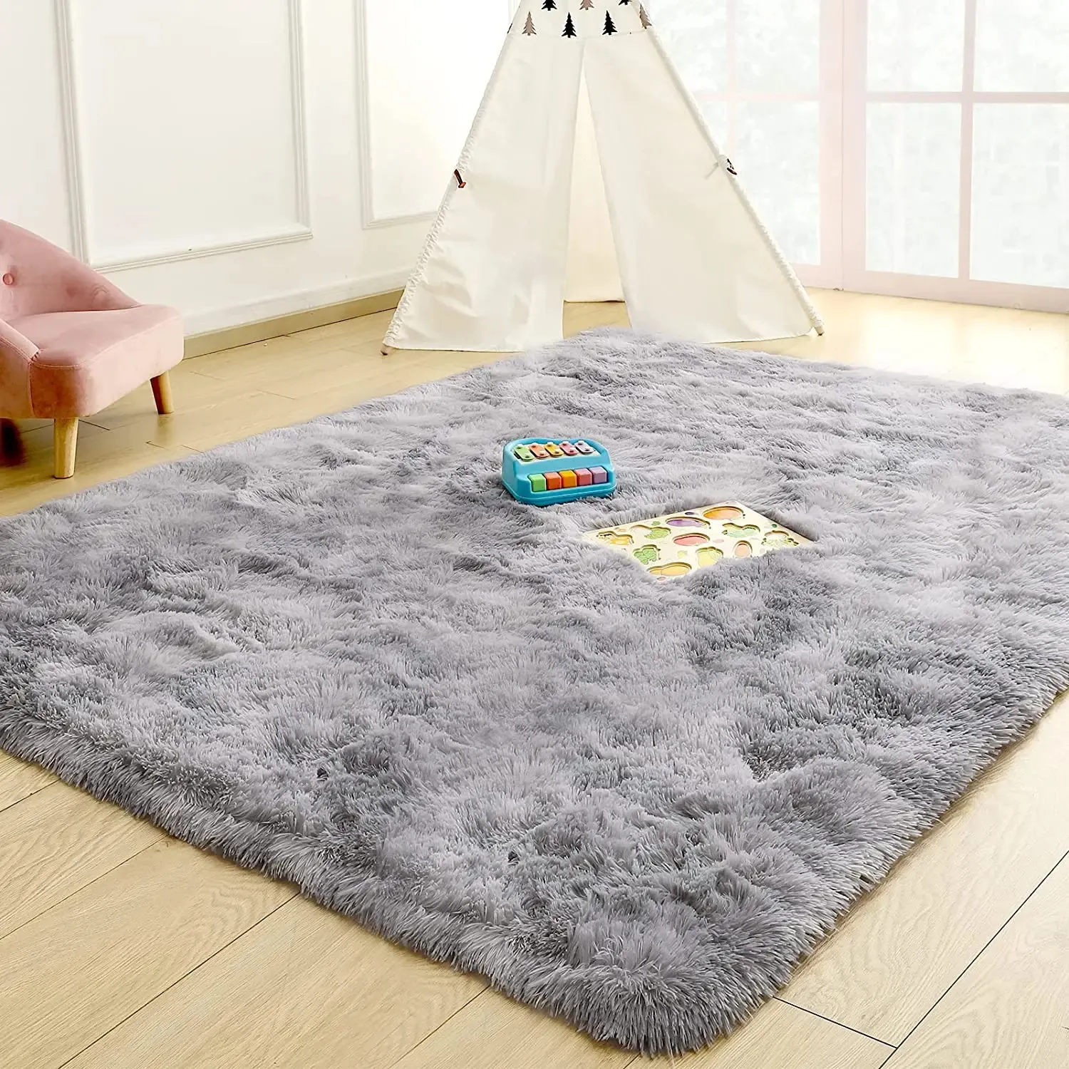 Tapis de grande surface en peluche tapis épais moelleux pour salon enfants chambre tapis décoration maison épaissir tapis de jeu Textile de maison 240103