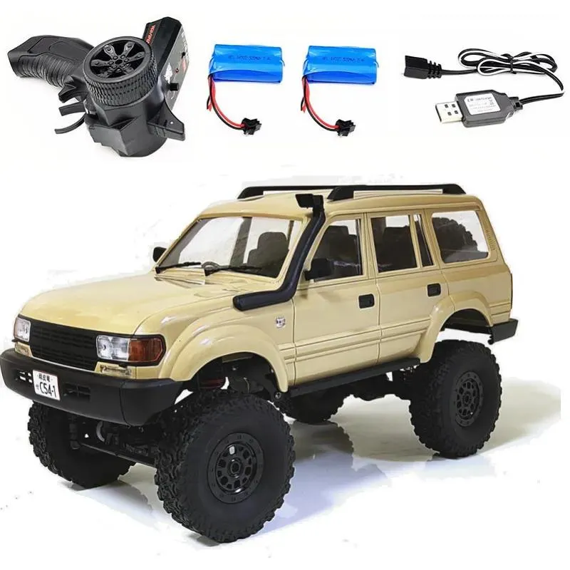 Coche eléctrico WPL 1 RC coche C54 Land Cruiser LC80 Crawler escala completa 260 Motor todoterreno escalada Monsterk 4WD regalo para niños 23073