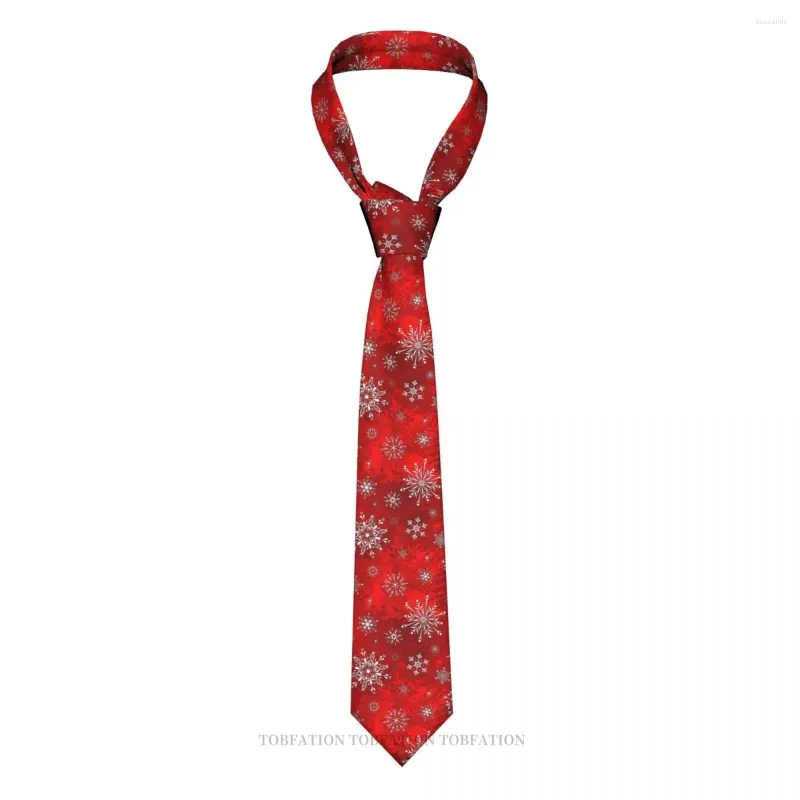 Bow Ties Red Gradient Snowflakes Happy God jul 3D Tryck slips 8 cm bred polyester slips skjorta tillbehör parti dekoration