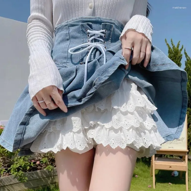 Kvinnors shorts säkerhetsbyxor pumpa kakor kjolar för kvinnor sommar lolita stil leggings fluffy kjol anti bländning underbyxor