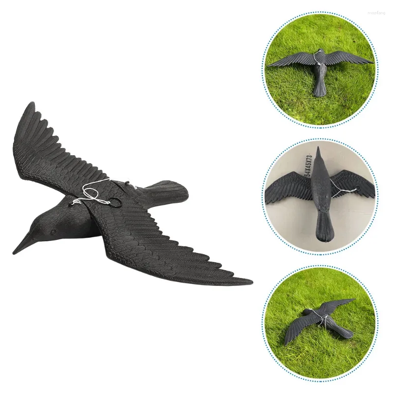 Trädgårdsdekorationer konstgjorda fåglar kråka figur plastdekor repeller falsk modellverktyg