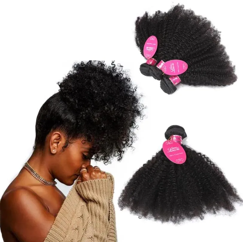 Bule Brazylijskie afro kręcone ludzkie włosy Brazilain Afro Kinky Curly Wave Bundles Tanie 8a Malezjan Peruvian Virgin Hair Weave FZP212