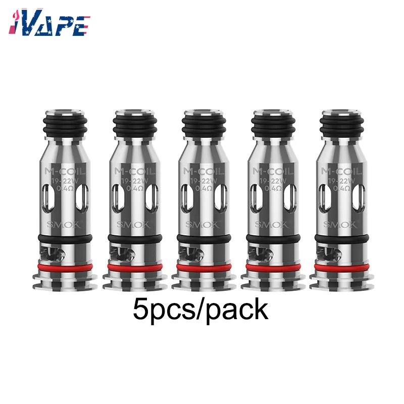 Smok M-Coils Tech247 교체 코일 메쉬 디자인 0.8Ω/0.6Ω/0.4Ω 저항 향상 누출 저항 5pcs/팩