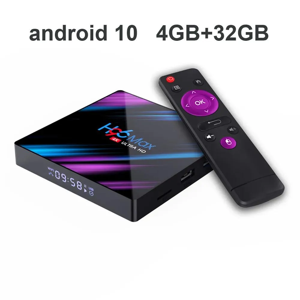 Box H96 Max Android 10 TV Box 4GB 32GB RK3318 2.4G 5G double marque wifi BT4.0 4k décodeur lecteur multimédia de flux