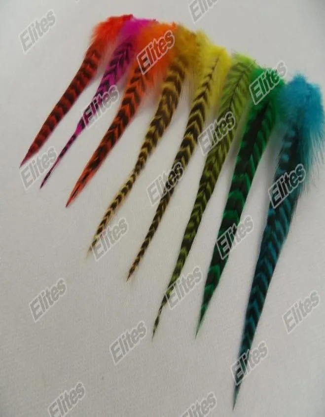 Grizzly Rooster Feather Hair Extension 100pc Feathers Extensions 1 Needle 200 Beads GRF2021255057