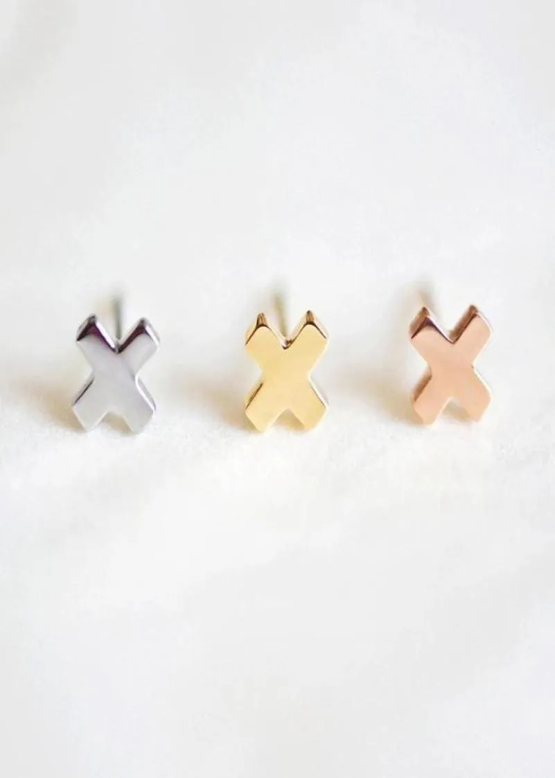 Stud Minar Trendy Minimalist Mini Small Cross Earrings For Women Student Teen Jewelry Gift Korean X Chic Jewelry18568757