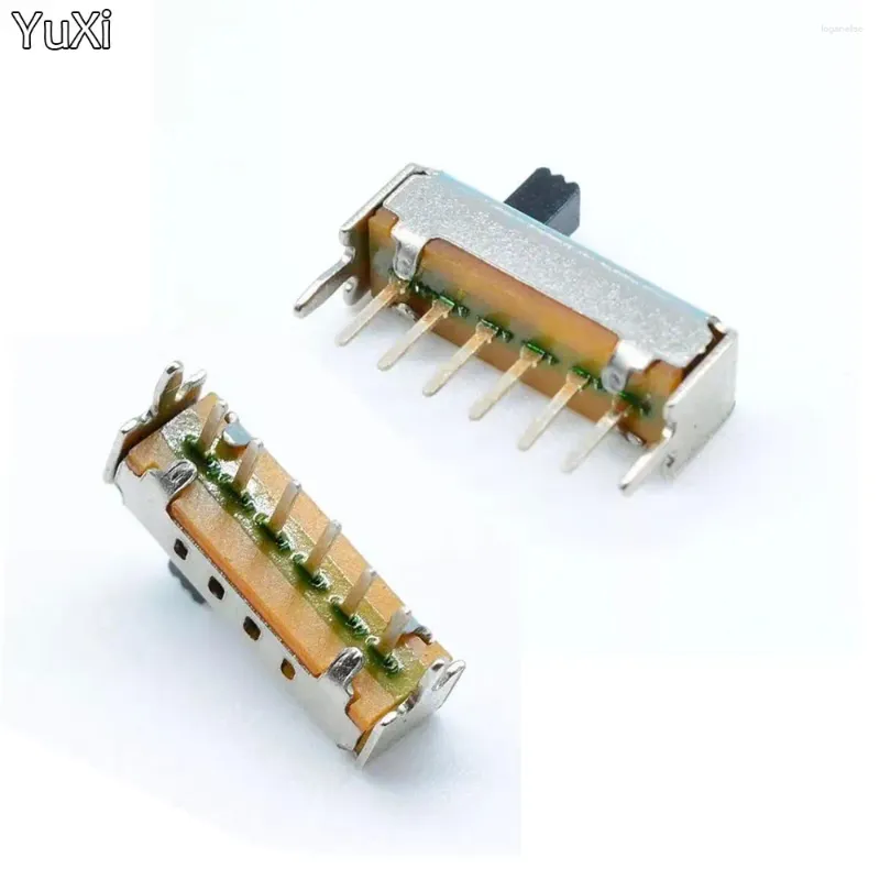 Smart Home Control Yuxi 100pcs SS14D01 Pionowy przełącznik szkiełkowy 6pins proste stopy 4 Pozycja 1p4T Maszyna zabawka