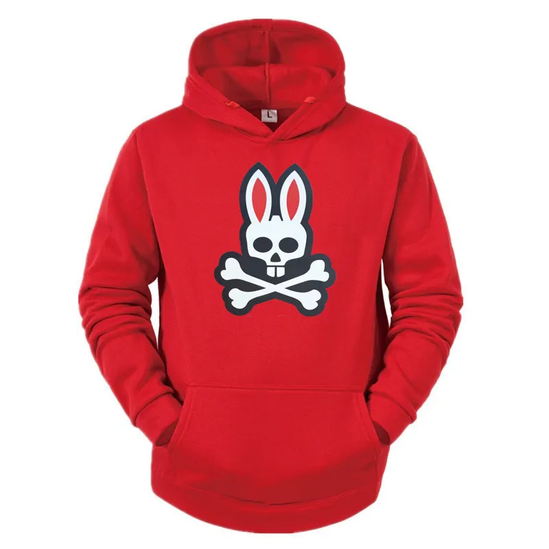 Herr hoodie sport Ghost Rabbit herre jacka trendig huva basebolljacka pullover fleece topp