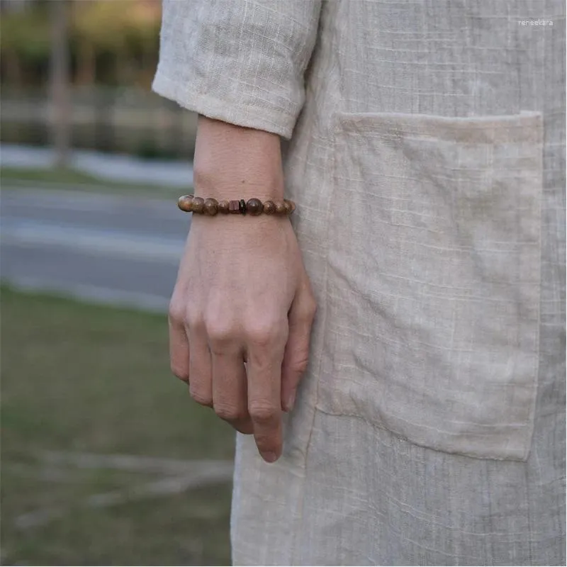 Strand Agarwood Künstlerische Armbänder für Männer und Frauen, zarte einzelne Kreis-Buddha-Perlen, kulturell verspielt für Paare