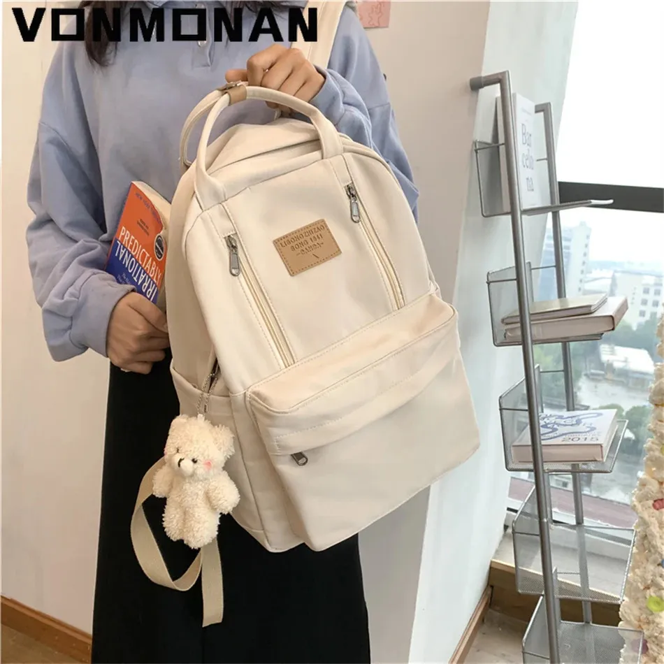 Multifunktions-Doppelreißverschluss-Frauen-Rucksack Teenager-Mädchen-Laptop-Rucksack Student-Umhängetasche Koreanischer Stil Schulbuch 240103