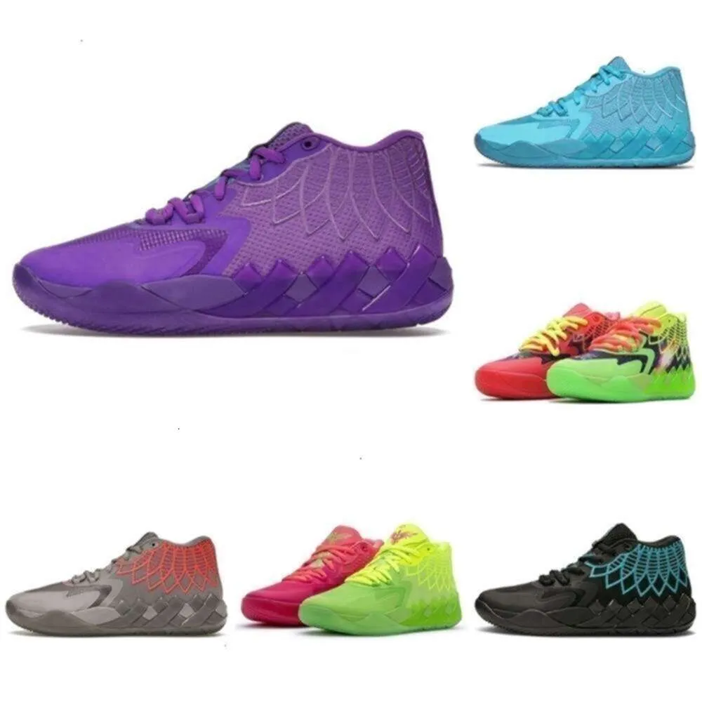 Scarpe sportive Lamelo con scatola per scarpe Scarpe da pallacanestro da uomo Lamelo Authentic Ball Mb01 Designer Man Melo Rick e Mb01 01 Ballls Galaxy Blu Rosso Verde Nero Que